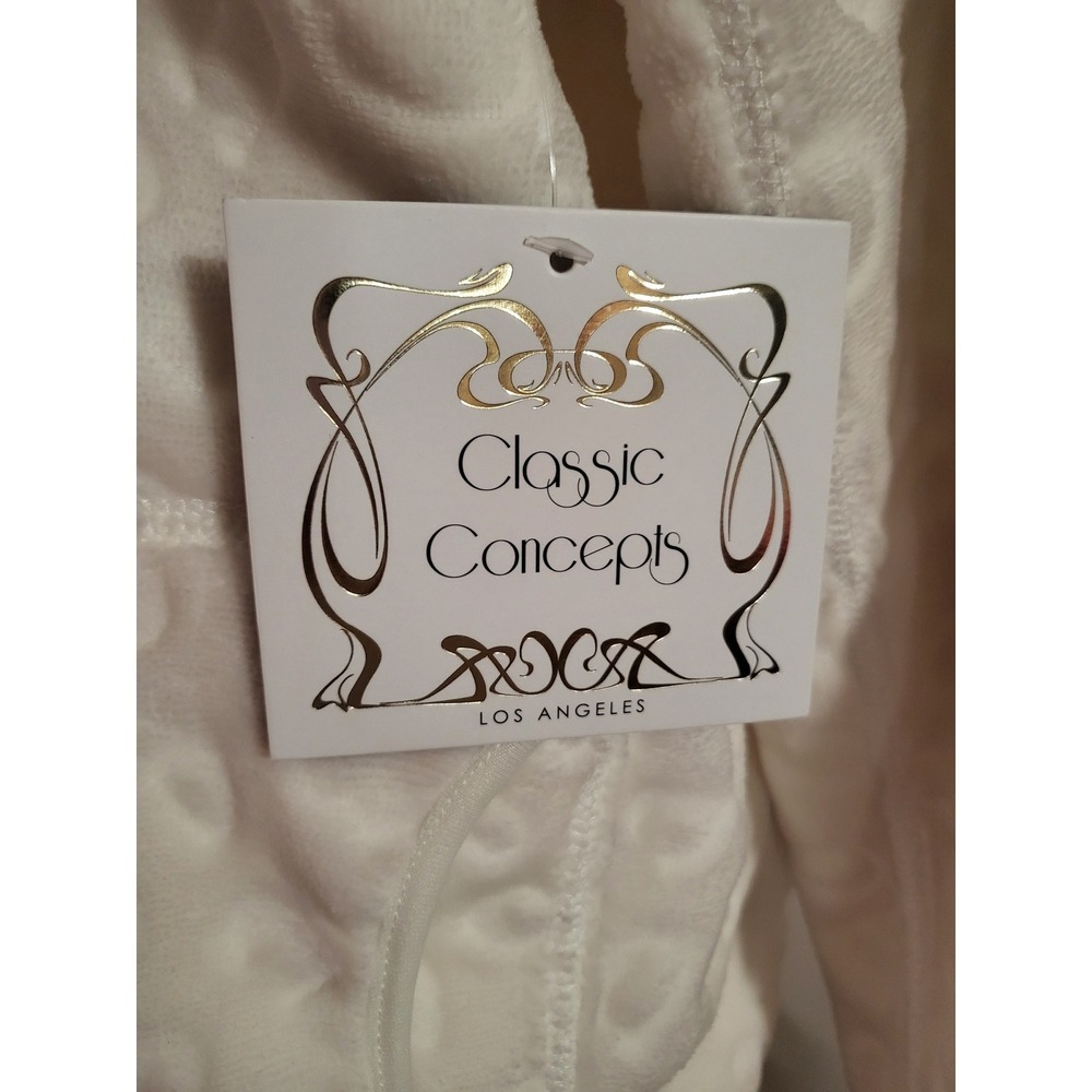 Classic Concepts Cream Embossed Fleece Zip Up Jacket reversible size L - Picture 10 of 11